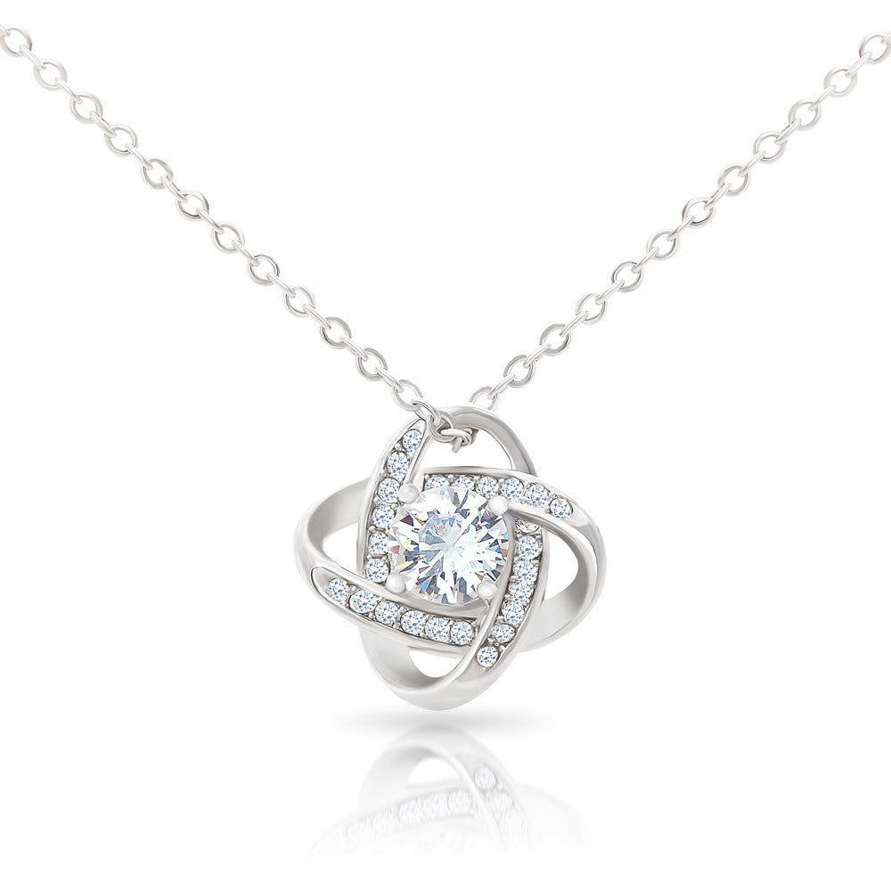 BIRTHDAY GIFT FOR DAUGHTER-HAPPY BIRTHDAY TO THE CHILD WHO- LOVE KNOT NECKLACE