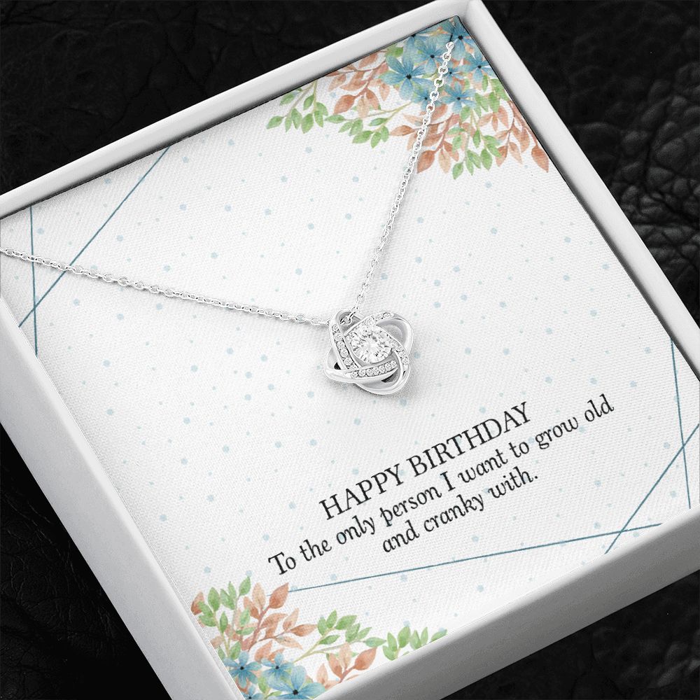 HAPPY BIRTHDAY GIFT FOR WIFE- HAPPY BIRTHDAY TO THE ONE PERSON- LOVE KNOT NECKLACE