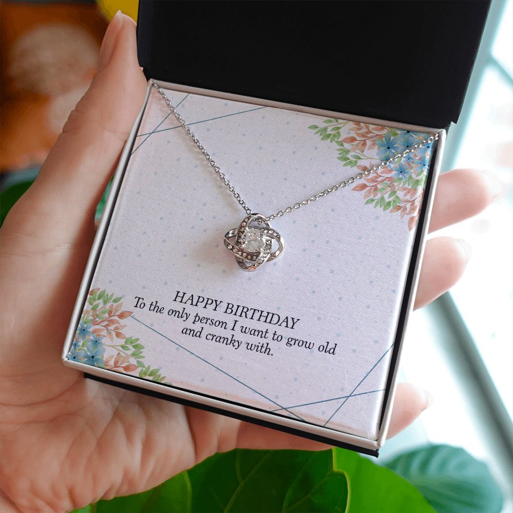 HAPPY BIRTHDAY GIFT FOR WIFE- HAPPY BIRTHDAY TO THE ONE PERSON- LOVE KNOT NECKLACE
