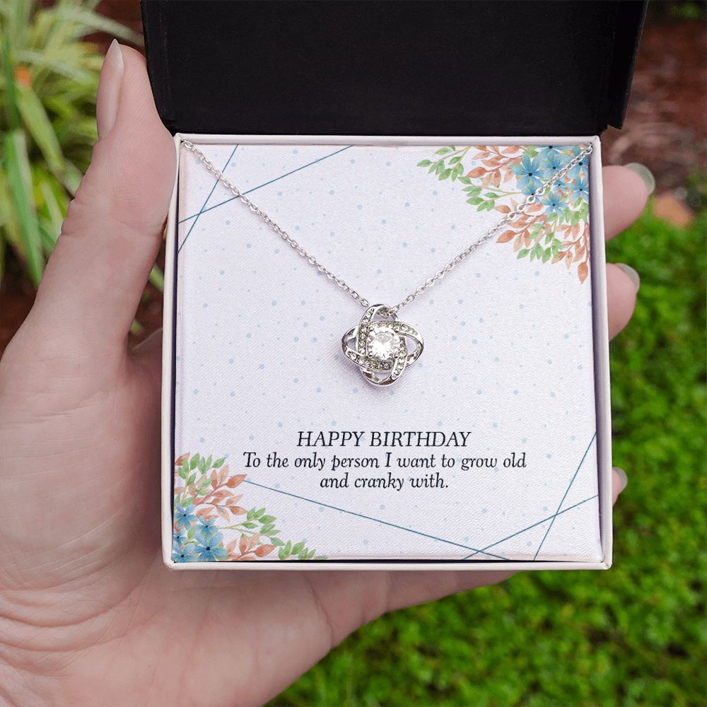 HAPPY BIRTHDAY GIFT FOR WIFE- HAPPY BIRTHDAY TO THE ONE PERSON- LOVE KNOT NECKLACE