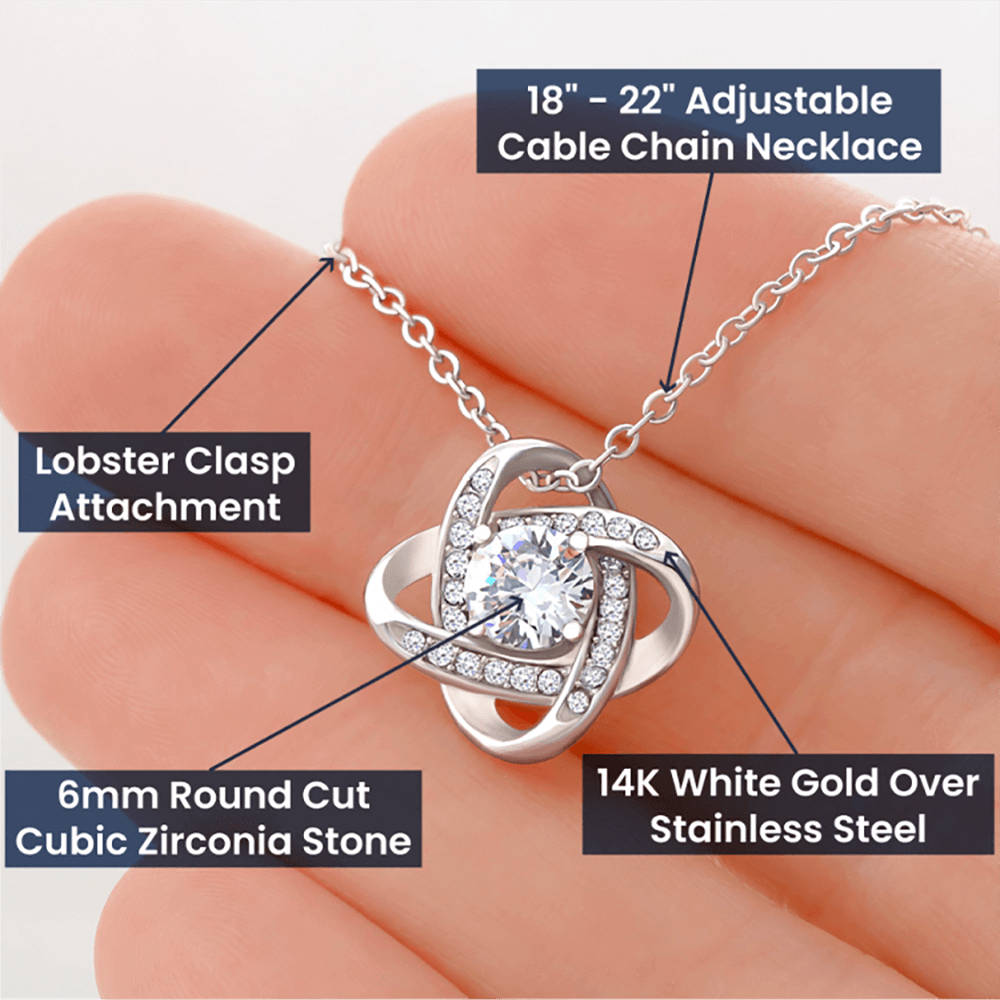 ANNIVERSARY GIFT FOR WIFE- MY LIFE HAS MEANING - LOVE KNOT NECKLACE –  Gifting Sage