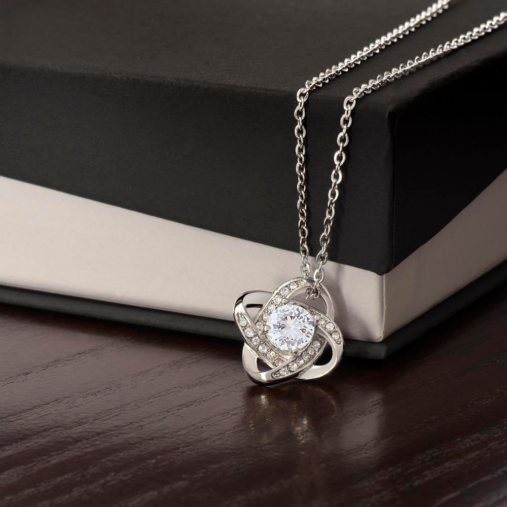 BIRTHDAY GIFT FOR DAUGHTER-HAPPY BIRTHDAY TO THE CHILD WHO- LOVE KNOT NECKLACE