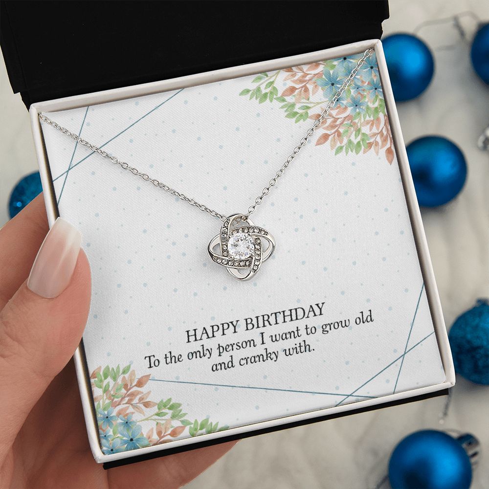 HAPPY BIRTHDAY GIFT FOR WIFE- HAPPY BIRTHDAY TO THE ONE PERSON- LOVE KNOT NECKLACE