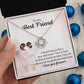 TO MY BEST FRIEND - A BEST FRIEND IS LIKE A FOUR-LEAF CLOVER -LOVE KNOT NECKLACE