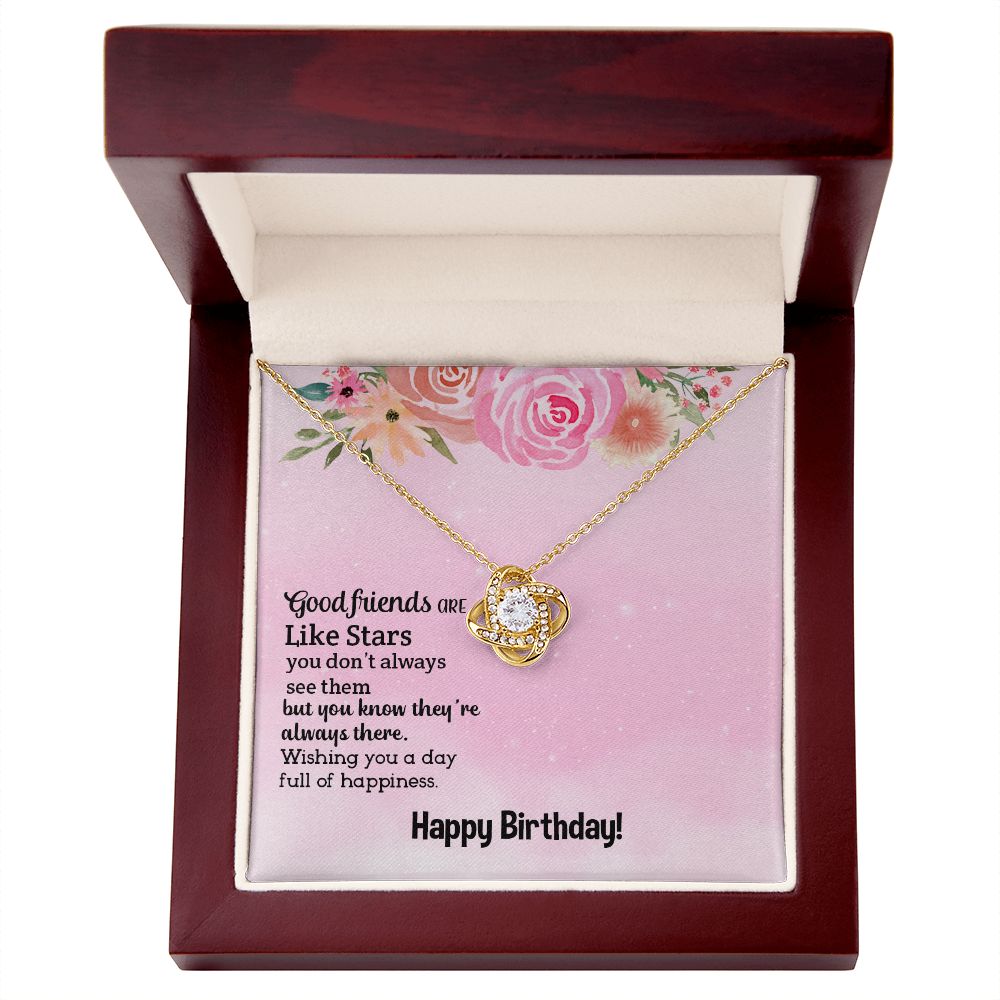 BIRTHDAY GIFT FOR FRIEND - GOOD FRIEND ARE LIKE STARS- LOVE KNOT NECKLACE