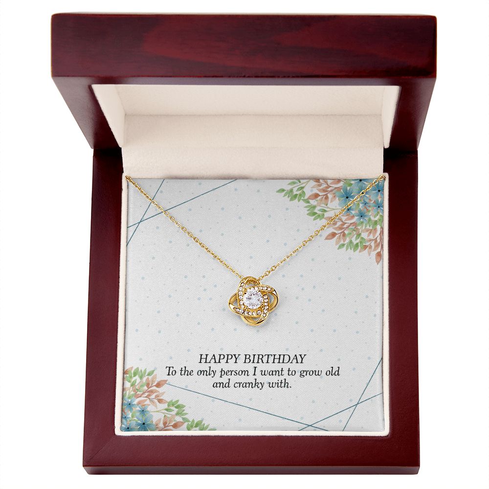 HAPPY BIRTHDAY GIFT FOR WIFE- HAPPY BIRTHDAY TO THE ONE PERSON- LOVE KNOT NECKLACE