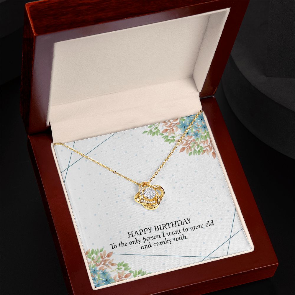 HAPPY BIRTHDAY GIFT FOR WIFE- HAPPY BIRTHDAY TO THE ONE PERSON- LOVE KNOT NECKLACE