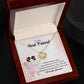 TO MY BEST FRIEND - A BEST FRIEND IS LIKE A FOUR-LEAF CLOVER -LOVE KNOT NECKLACE