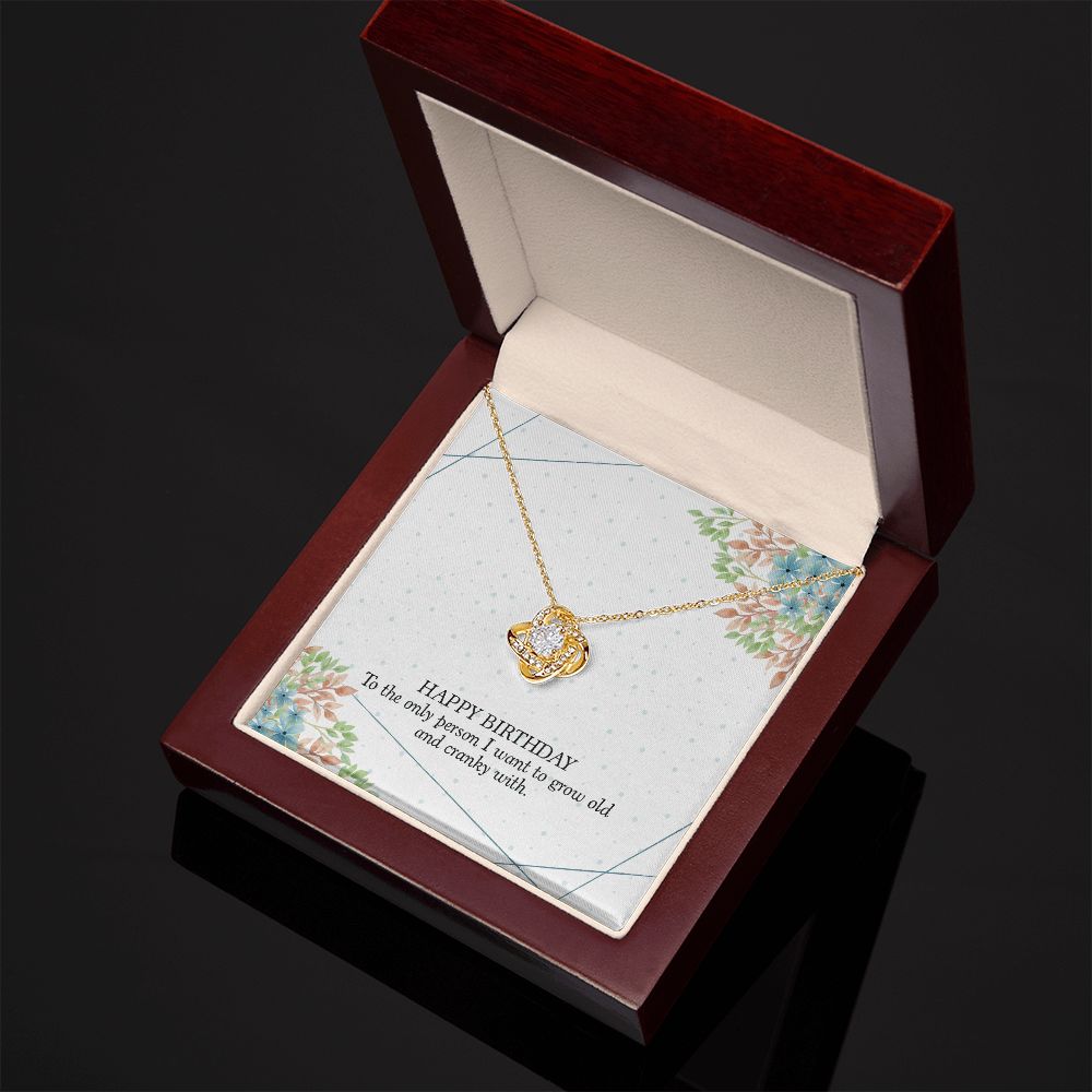 HAPPY BIRTHDAY GIFT FOR WIFE- HAPPY BIRTHDAY TO THE ONE PERSON- LOVE KNOT NECKLACE