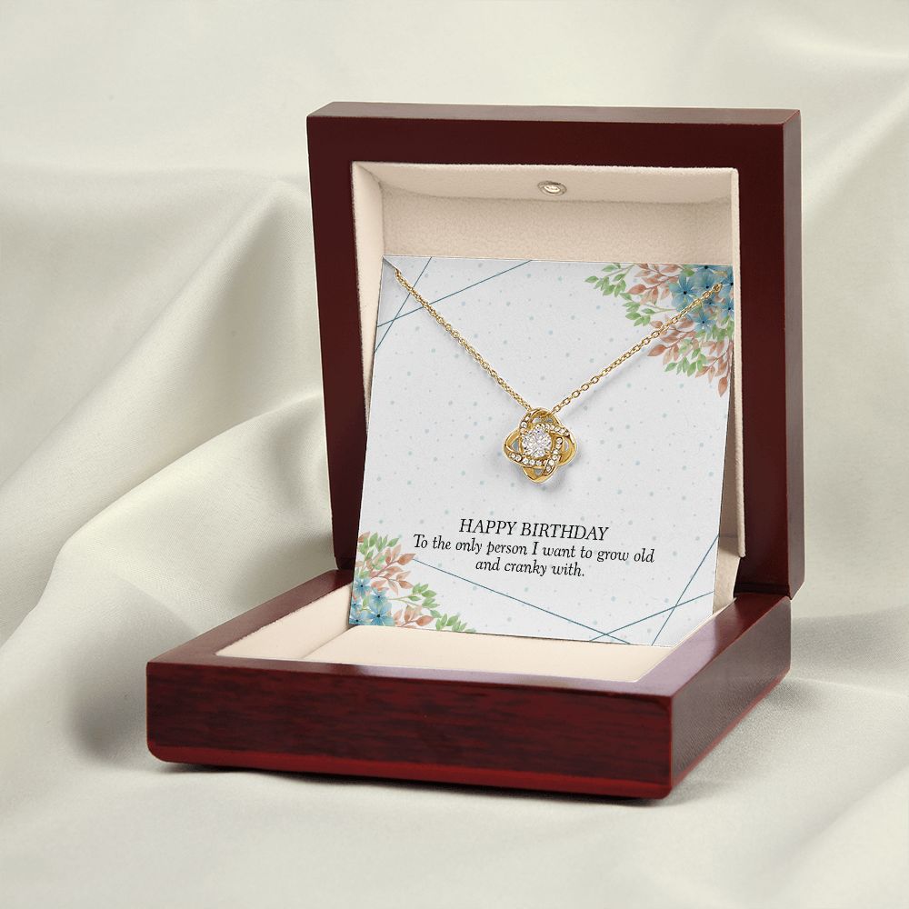 HAPPY BIRTHDAY GIFT FOR WIFE- HAPPY BIRTHDAY TO THE ONE PERSON- LOVE KNOT NECKLACE