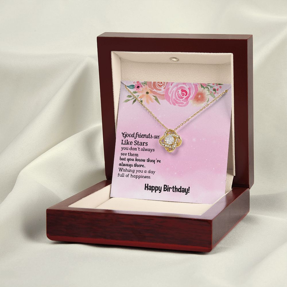 BIRTHDAY GIFT FOR FRIEND - GOOD FRIEND ARE LIKE STARS- LOVE KNOT NECKLACE
