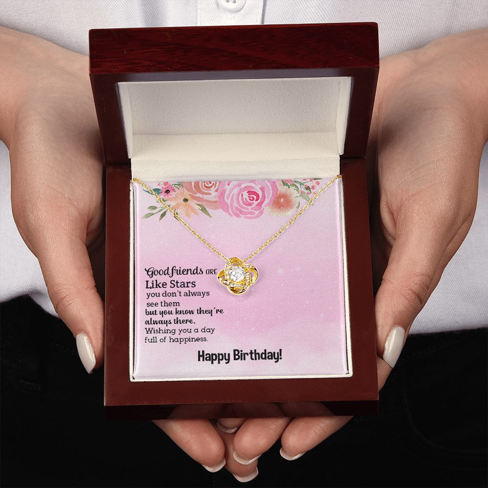 BIRTHDAY GIFT FOR FRIEND - GOOD FRIEND ARE LIKE STARS- LOVE KNOT NECKLACE