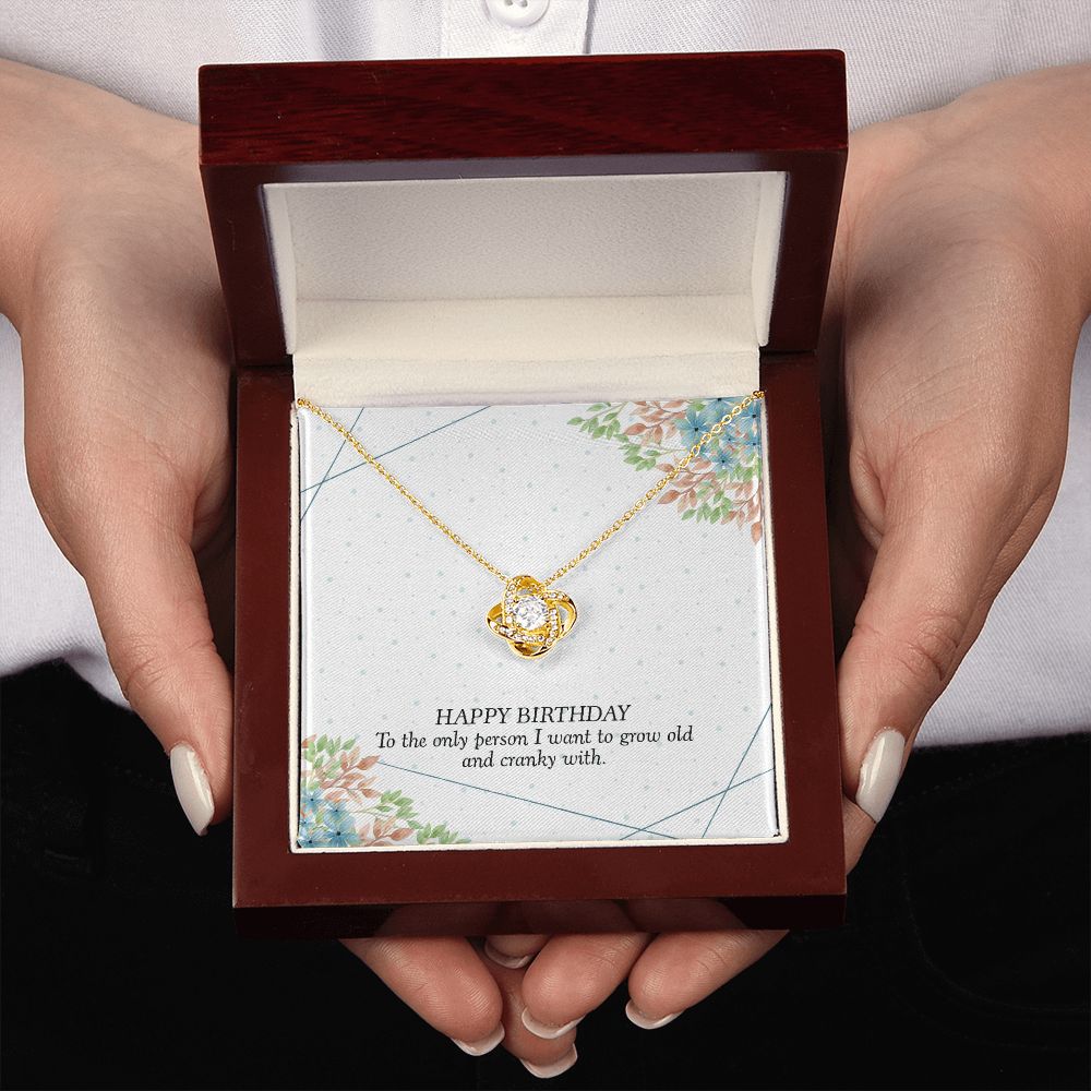 HAPPY BIRTHDAY GIFT FOR WIFE- HAPPY BIRTHDAY TO THE ONE PERSON- LOVE KNOT NECKLACE