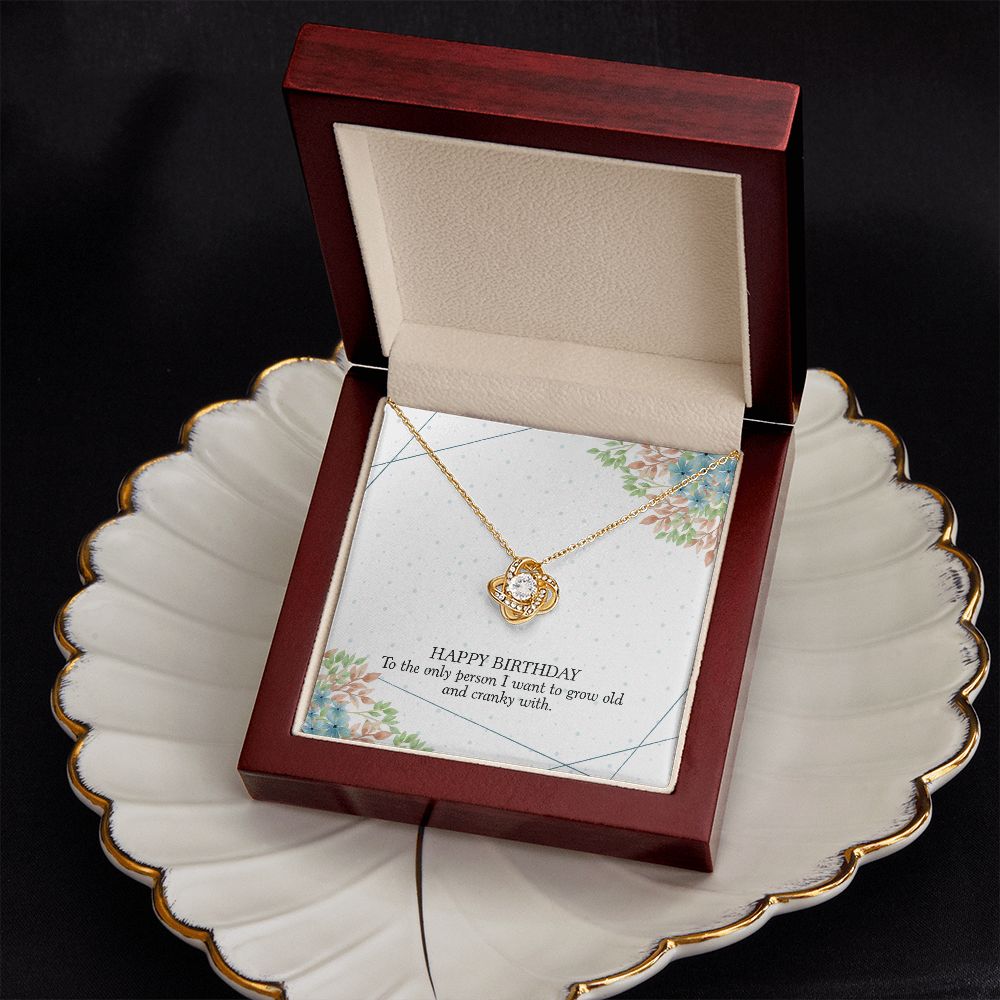 HAPPY BIRTHDAY GIFT FOR WIFE- HAPPY BIRTHDAY TO THE ONE PERSON- LOVE KNOT NECKLACE