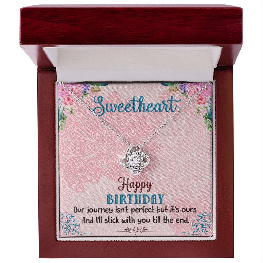 SWEETHEART HAPPY BIRTHDAY BOHO CHICK - LOVE KNOT NECKLACE
