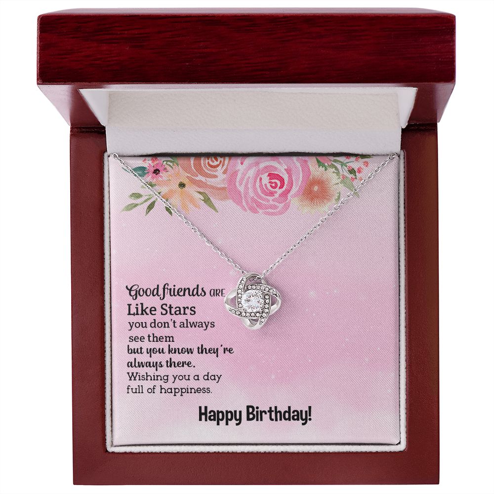 BIRTHDAY GIFT FOR FRIEND - GOOD FRIEND ARE LIKE STARS- LOVE KNOT NECKLACE