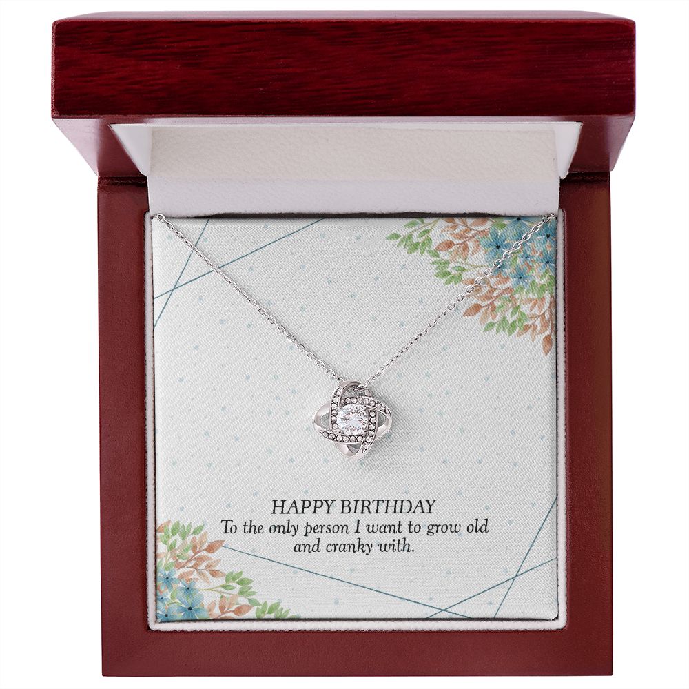 HAPPY BIRTHDAY GIFT FOR WIFE- HAPPY BIRTHDAY TO THE ONE PERSON- LOVE KNOT NECKLACE