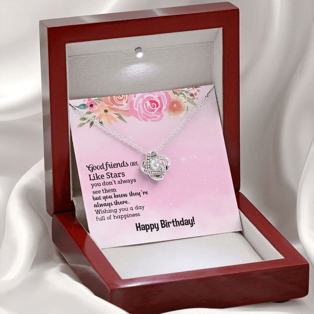 BIRTHDAY GIFT FOR FRIEND - GOOD FRIEND ARE LIKE STARS- LOVE KNOT NECKLACE