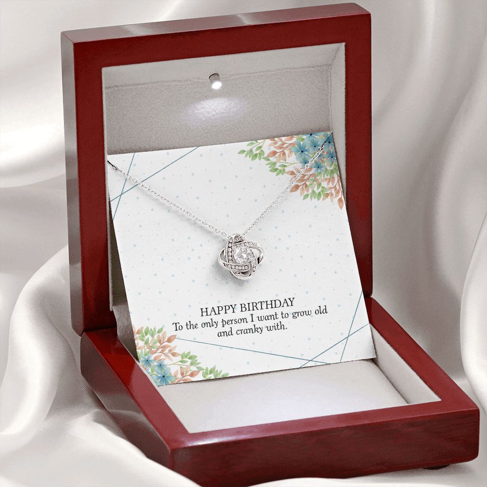 HAPPY BIRTHDAY GIFT FOR WIFE- HAPPY BIRTHDAY TO THE ONE PERSON- LOVE KNOT NECKLACE