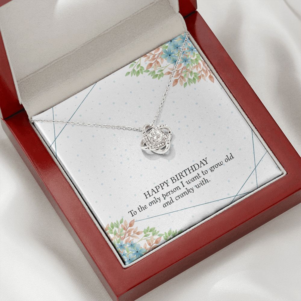 HAPPY BIRTHDAY GIFT FOR WIFE- HAPPY BIRTHDAY TO THE ONE PERSON- LOVE KNOT NECKLACE