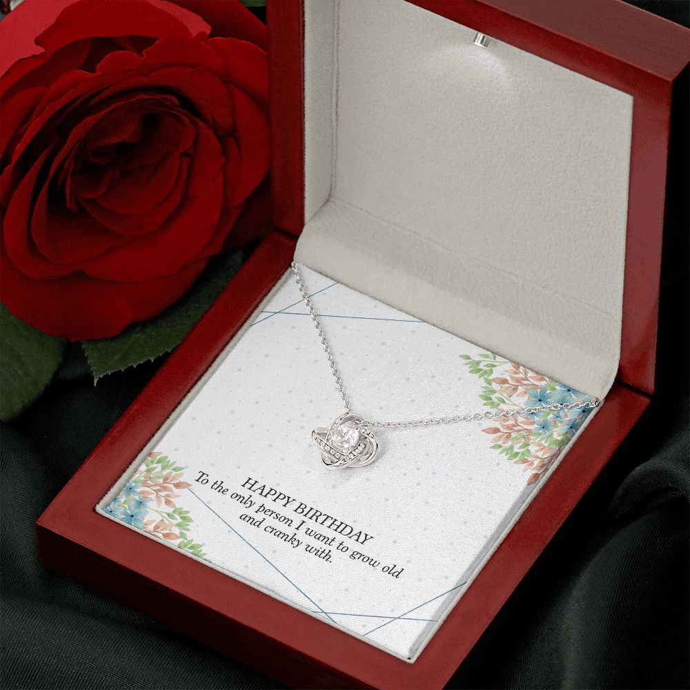 HAPPY BIRTHDAY GIFT FOR WIFE- HAPPY BIRTHDAY TO THE ONE PERSON- LOVE KNOT NECKLACE