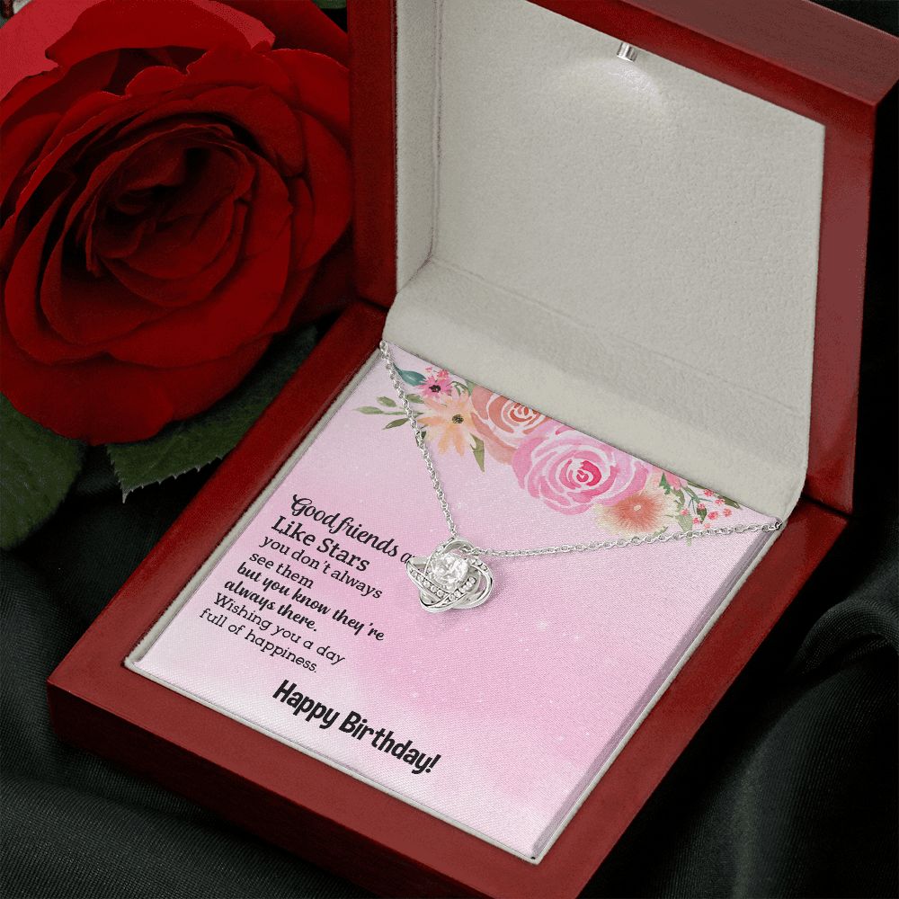 BIRTHDAY GIFT FOR FRIEND - GOOD FRIEND ARE LIKE STARS- LOVE KNOT NECKLACE