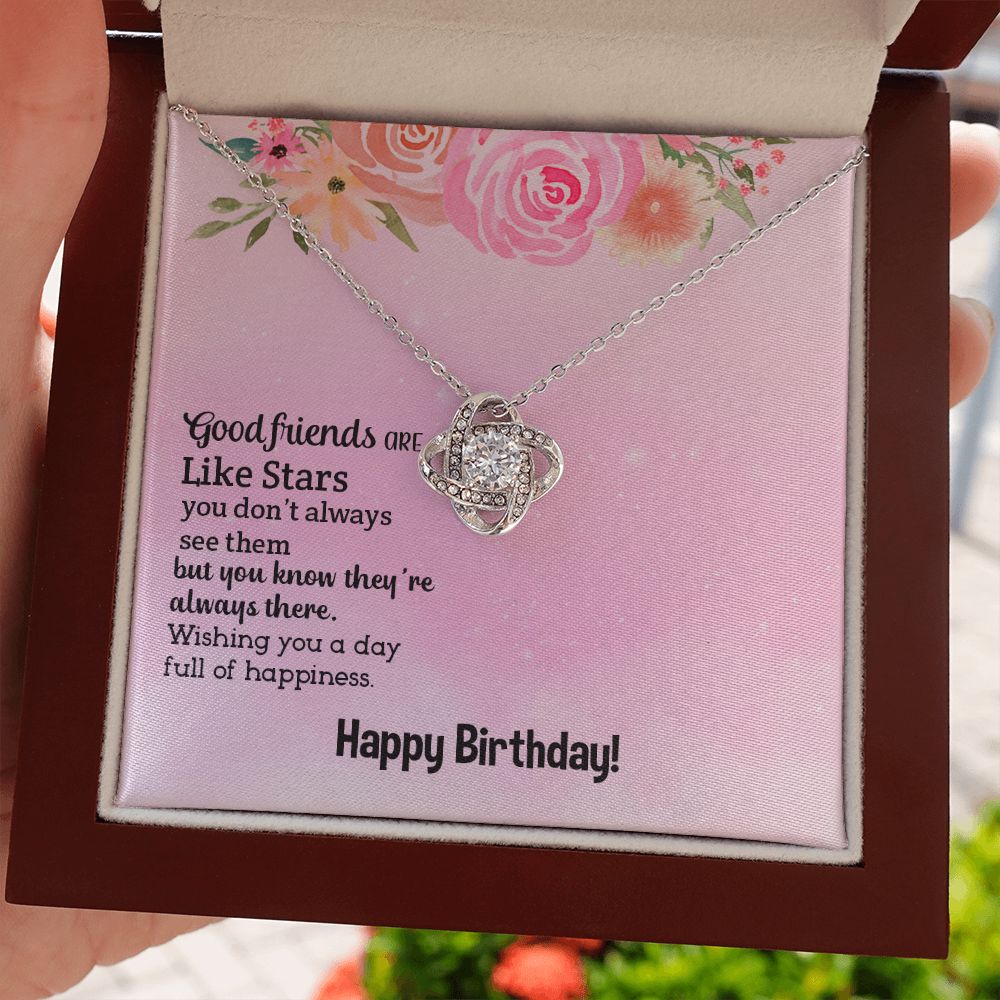 BIRTHDAY GIFT FOR FRIEND - GOOD FRIEND ARE LIKE STARS- LOVE KNOT NECKLACE