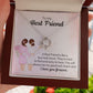 TO MY BEST FRIEND - A BEST FRIEND IS LIKE A FOUR-LEAF CLOVER -LOVE KNOT NECKLACE
