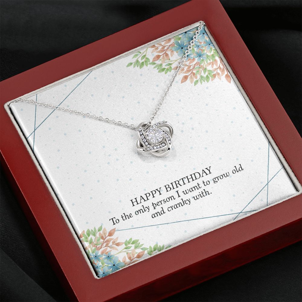 HAPPY BIRTHDAY GIFT FOR WIFE- HAPPY BIRTHDAY TO THE ONE PERSON- LOVE KNOT NECKLACE