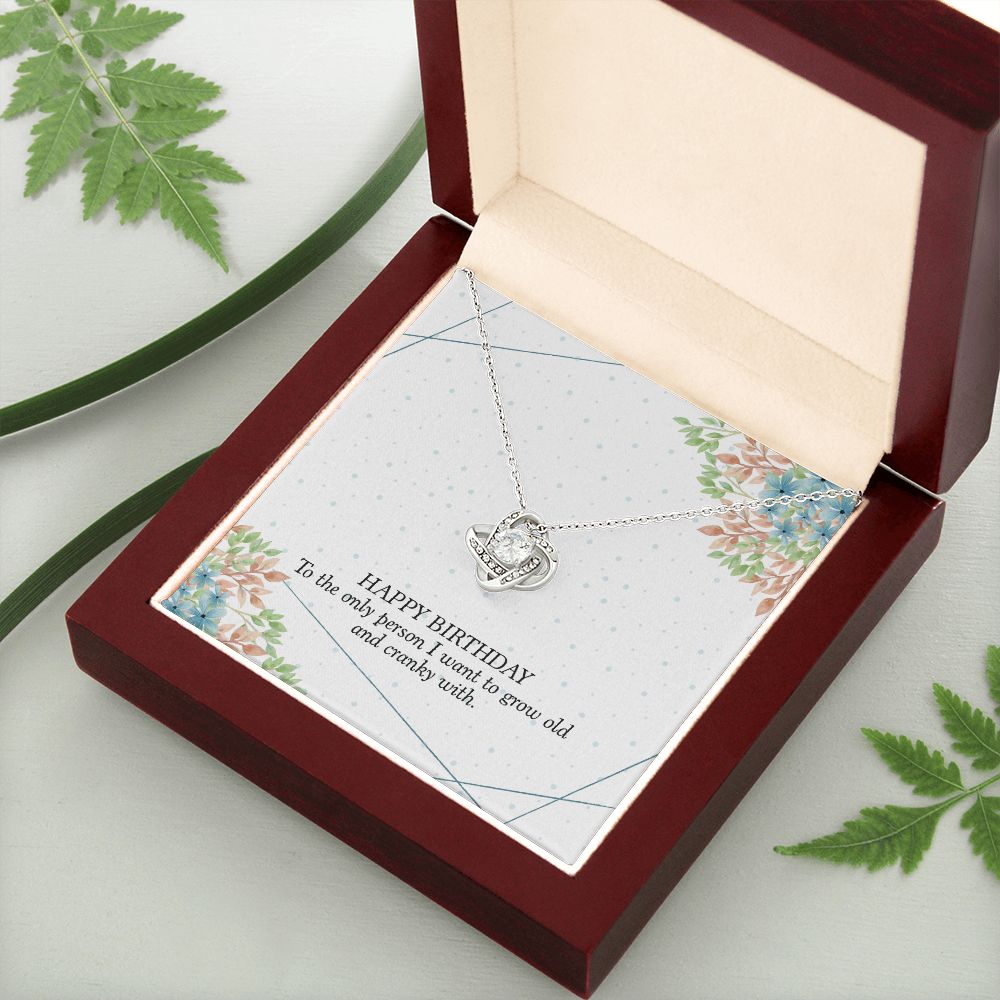HAPPY BIRTHDAY GIFT FOR WIFE- HAPPY BIRTHDAY TO THE ONE PERSON- LOVE KNOT NECKLACE