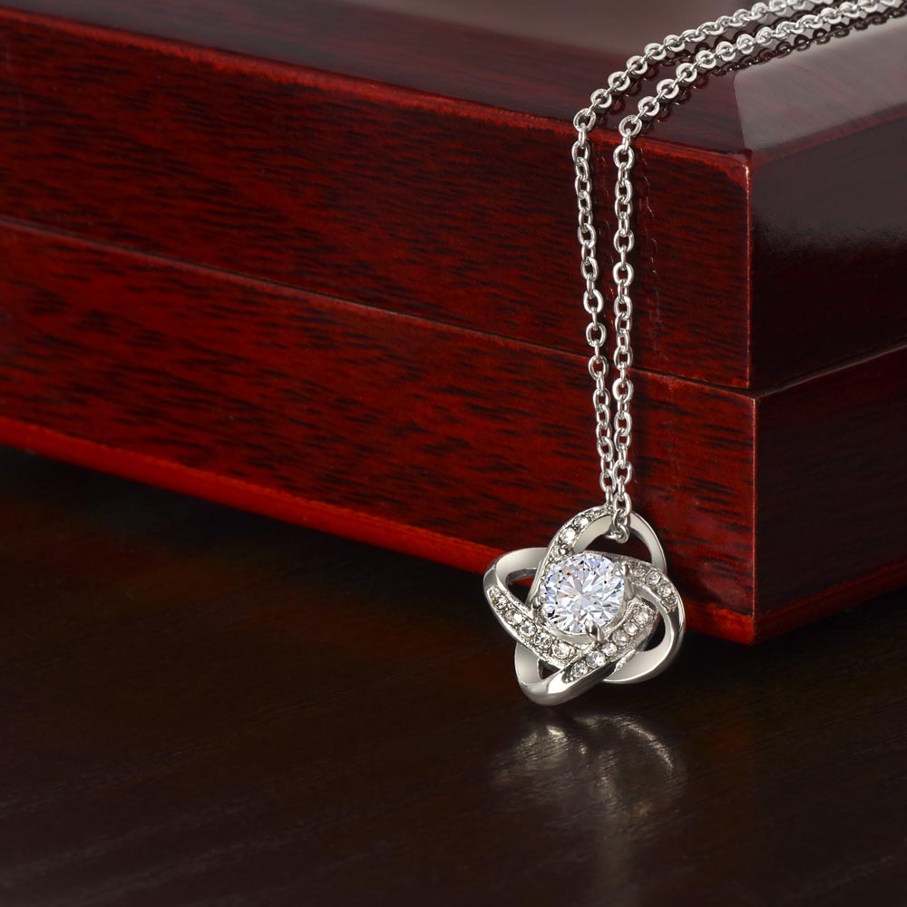BIRTHDAY GIFT FOR DAUGHTER-HAPPY BIRTHDAY TO THE CHILD WHO- LOVE KNOT NECKLACE