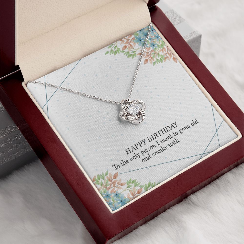 HAPPY BIRTHDAY GIFT FOR WIFE- HAPPY BIRTHDAY TO THE ONE PERSON- LOVE KNOT NECKLACE