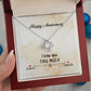 HAPPY ANNIVERSARY GIFT- I LOVE YOU THIS MUCH- LOVE KNOT NECKLACE