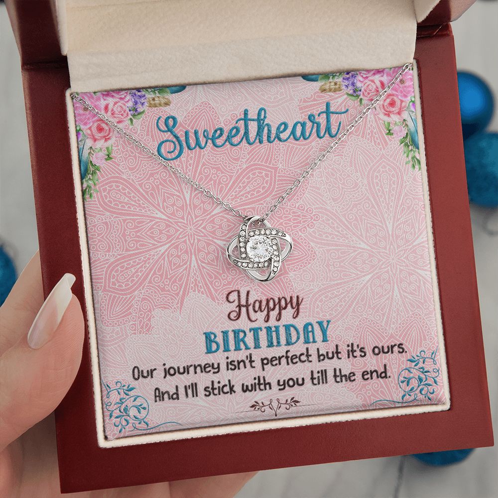 SWEETHEART HAPPY BIRTHDAY BOHO CHICK - LOVE KNOT NECKLACE