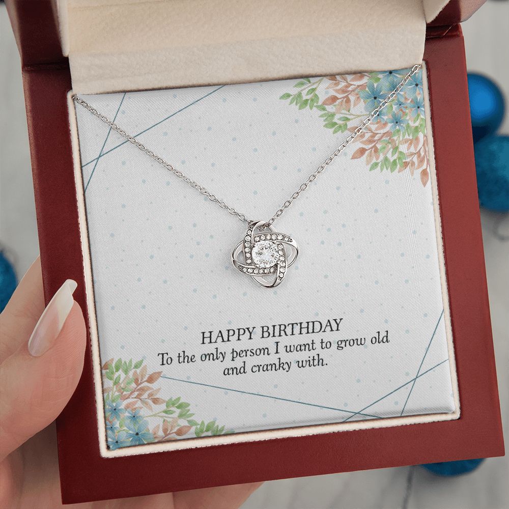 HAPPY BIRTHDAY GIFT FOR WIFE- HAPPY BIRTHDAY TO THE ONE PERSON- LOVE KNOT NECKLACE