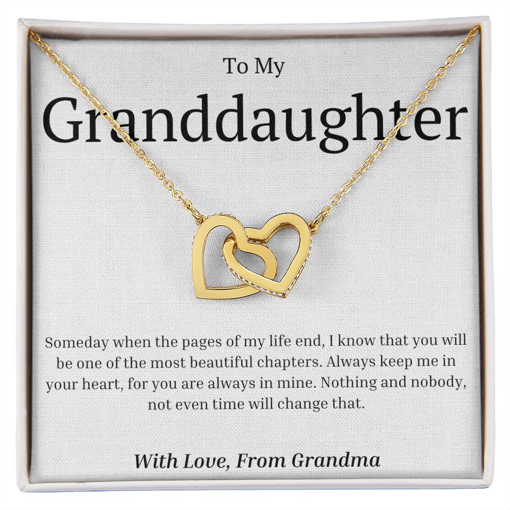Gift For Granddaughter - Interlocking Hearts necklace-GoldH-Someday when the pages of my life