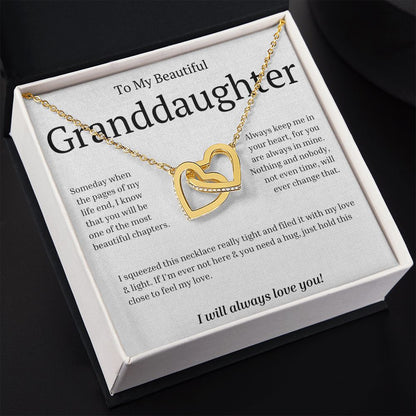 Gift For Granddaughter - Interlocking Hearts necklace-GoldU-Someday when the pages of my life