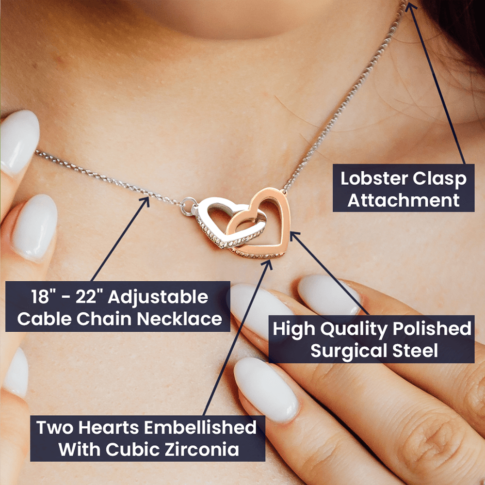 TO MOM FROM DAUGHTER OR SON- INTERLOCKING HEARTS NECKLACE