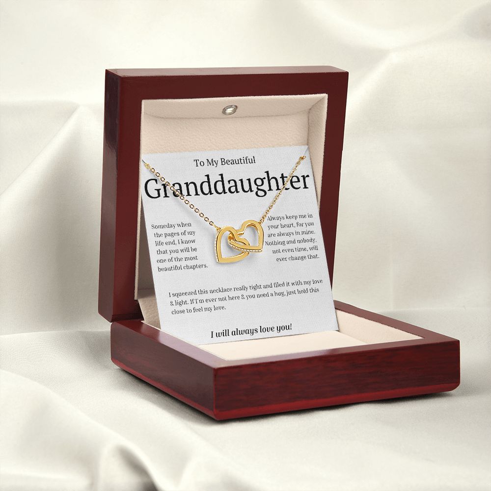Gift For Granddaughter - Interlocking Hearts necklace-GoldU-Someday when the pages of my life