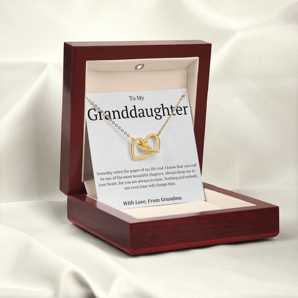 Gift For Granddaughter - Interlocking Hearts necklace-GoldH-Someday when the pages of my life