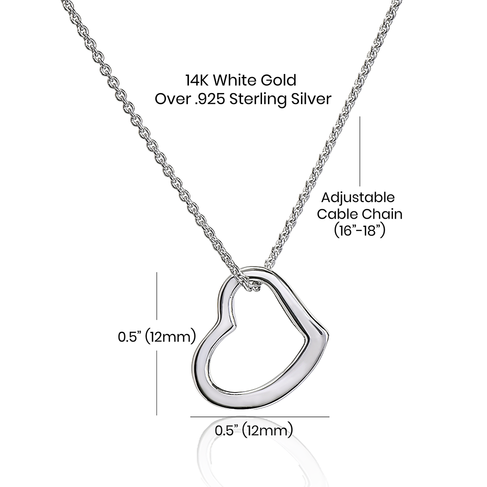 TO MY GORGEOUS GIRLFRIEND- WHEN I LOOK IN YOUR EYES-DELICATE HEART NECKLACE