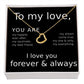 TO MY LOVE- YOU ARE MY HAPPILY EVER AFTER- DELICATE HEART NECKLACE