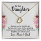 TO OUR DAUGHTER - WE LOVE YOU -DELICATE HEART NECKLACE