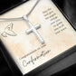 CONFIRMATION-HIS ANGELS CHARGE OVER YOU -STAINLESS STEEL CROSS NECKLACE