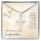 CONFIRMATION-HIS ANGELS CHARGE OVER YOU -STAINLESS STEEL CROSS NECKLACE