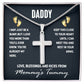 DADDY-I MAY JUST BE A BUMP-STAINLESS STEEL CROSS NECKLACE