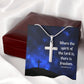 WHERE THE SPIRIT OF THE LORD - STAINLESS STEEL CROSS NECKLACE
