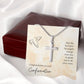 CONFIRMATION-HIS ANGELS CHARGE OVER YOU -STAINLESS STEEL CROSS NECKLACE