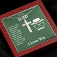 I AM WHO I AM COZ OF YOU- STAINLESS STEEL CROSS NECKLACE